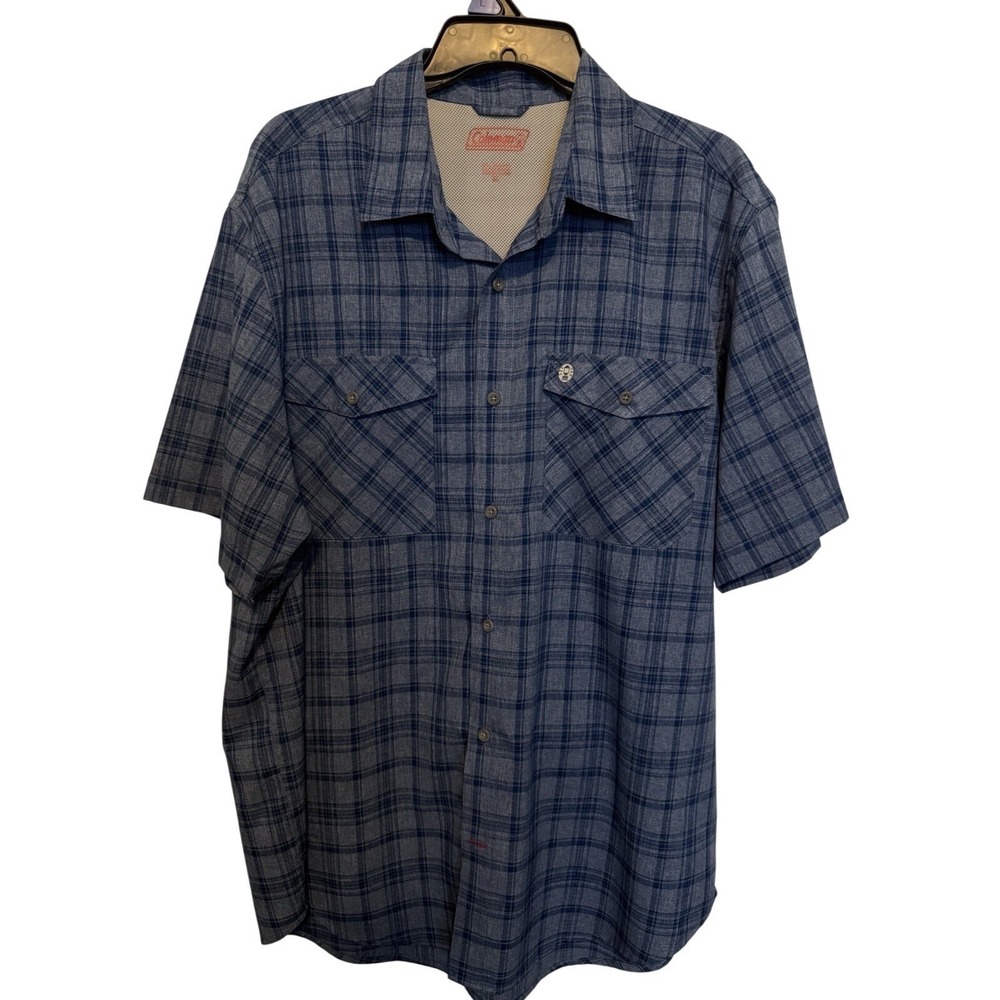 Coleman Men's Outside Fishing Vented Short Sleeve Shirt Size XL Button Up